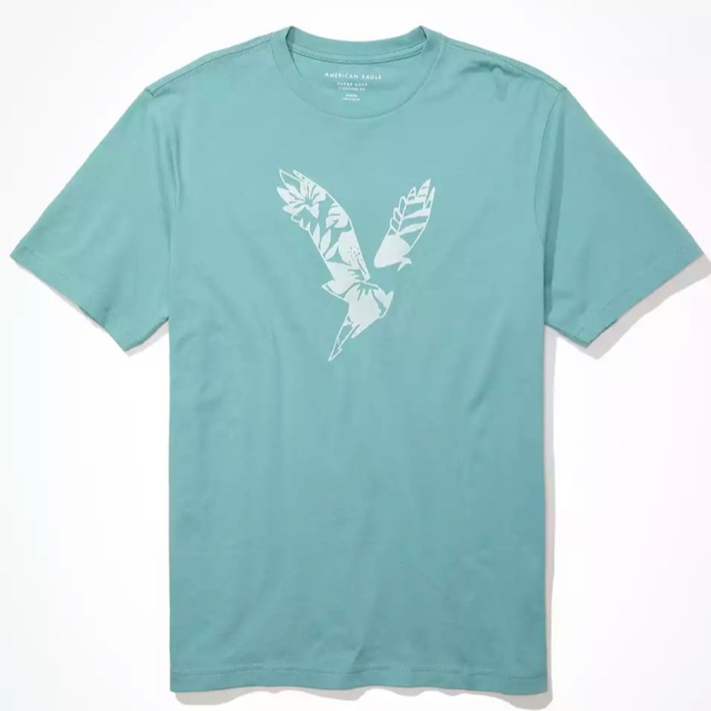 Looks New American Eagle T-shirts Turquoise color. Perfect for Men MD.Worn once